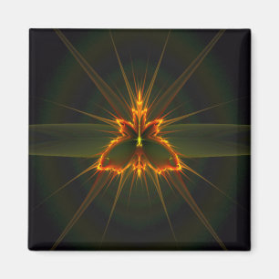 Imã Borboleta Fractal sobre o ímã preto em segundo p