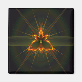 Imã Borboleta Fractal sobre o ímã preto em segundo pla