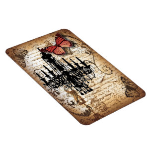 Ímã borboleta-gótico-boi-paris vintage chandelier