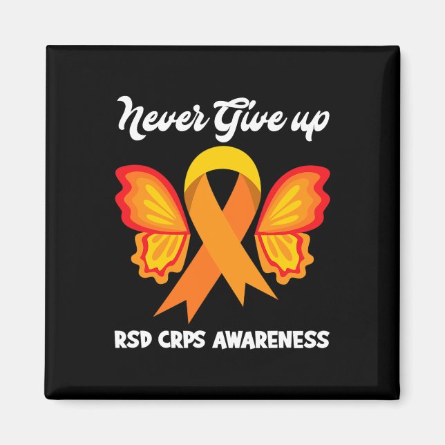 Imã Borboleta Hope Fighter Orange Ribbon RSD CRPS Awar (Frente)