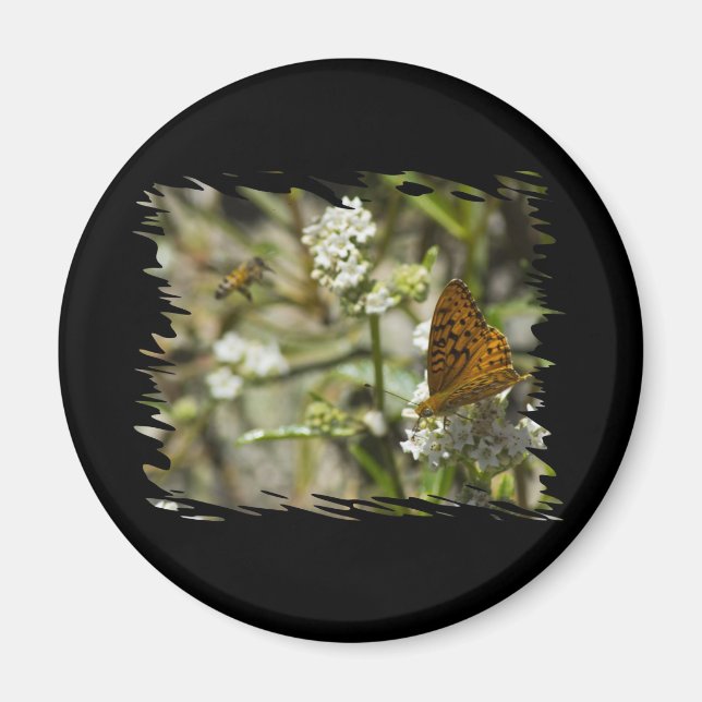 Imã Borboleta Laranja e Abelha (Frente)