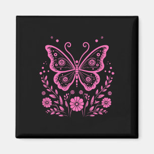 Imã Borboleta Monarca Flor Exótico Cancer da Mama Awar