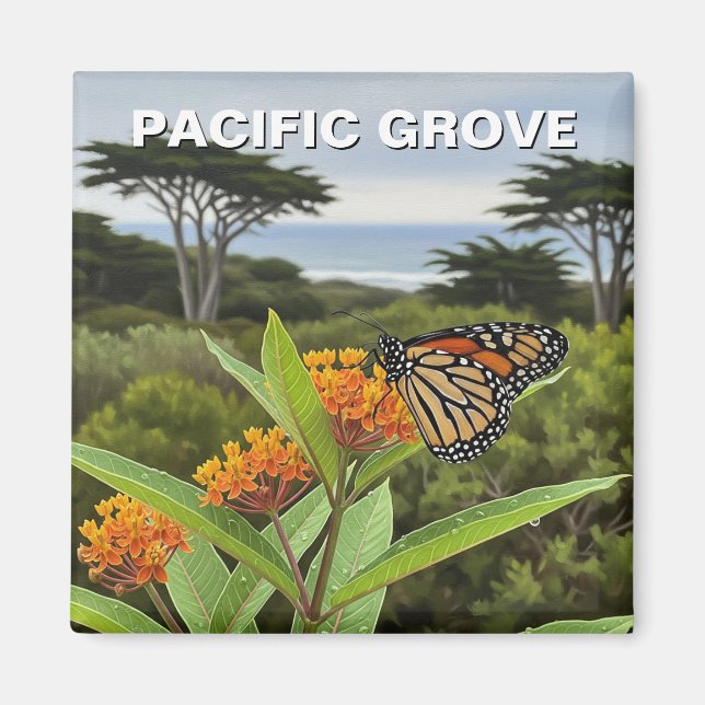 Imã Borboleta Monarca Pacific Grove California Viagem (Frente)
