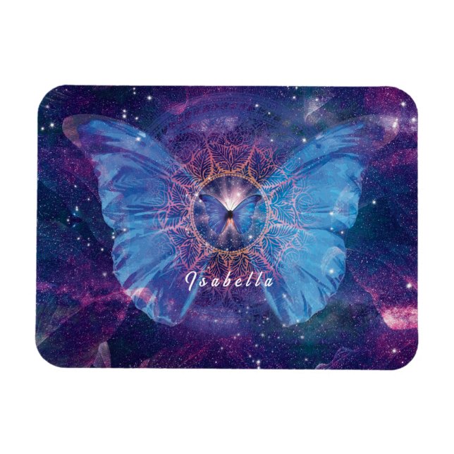 Ímã Borboleta Morpho / Galaxy Mandala (Horizontal)