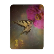 Borboleta No Jardim Obrigado Magnet