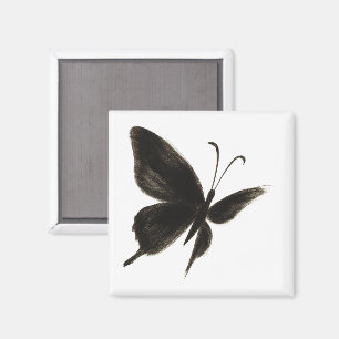 Imã Borboleta Preta - Design de asa elegante