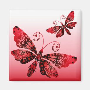 Imã "Borboleta régia" (vermelho) por Cheryl Daniels