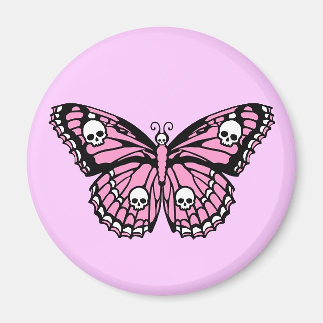 Imã Borboleta Rosa mau (Frente)