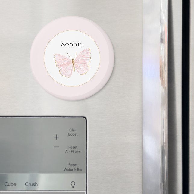 Imã Borboleta Rosa Rosa Menina (In Situ (Fridge))