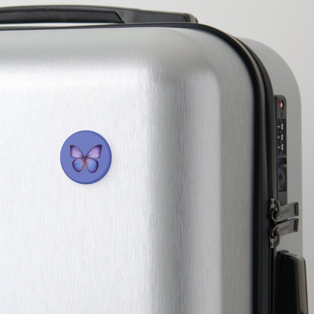 Imã Borboleta Roxa em Aquarela Elegante (In Situ (Luggage))