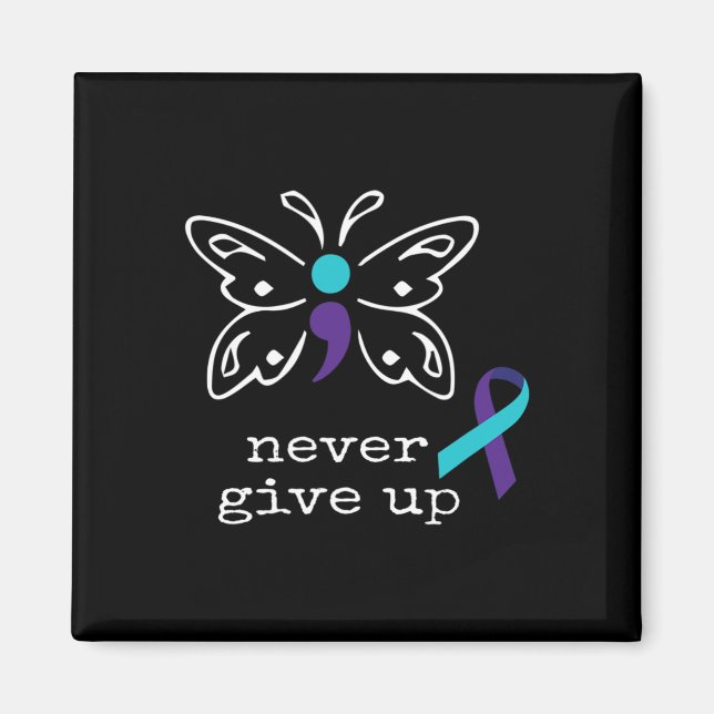 Imã Borboleta Semicolon Dão para a Prevenção Suicida (Frente)