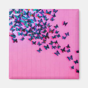 Imã Borboletas Azul Rosa Bonito