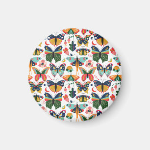Imã Borboletas Boho: Padrão de Papel de Carteira Invis