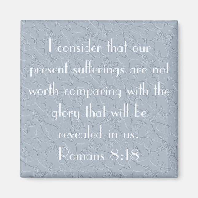 Imã borboletas cristãs verso bíblia romanos 8:18 (Frente)