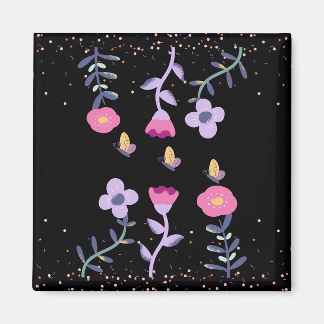 Imã borboletas e flores (Frente)