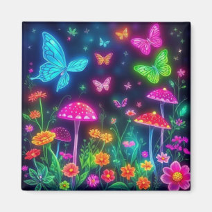 Imã Borboletas Flores e Cogumelos-Fairycore