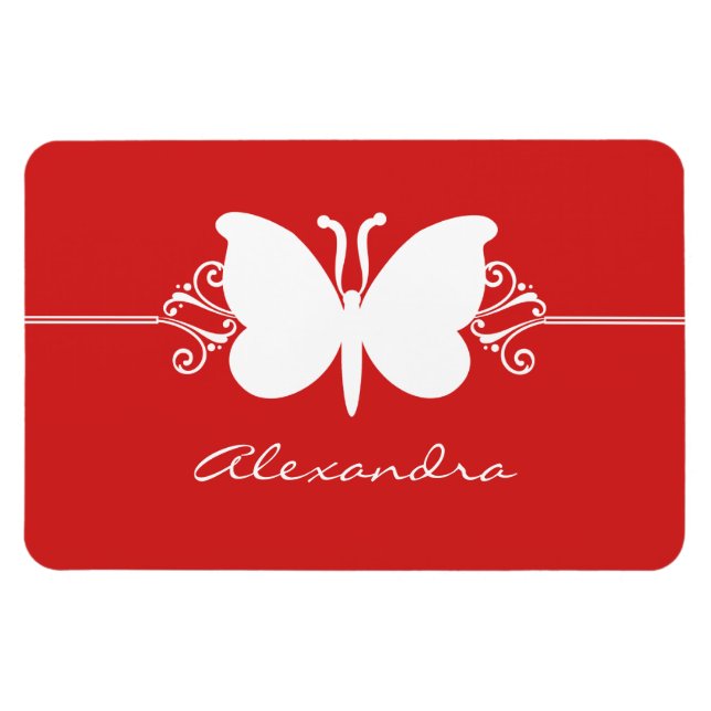 Ímã Borboletas Nadadoras Premium Magnet, Vermelho (Horizontal)