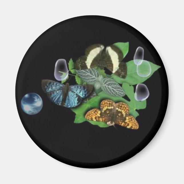 Imã Borboletas nas Folhas (Frente)