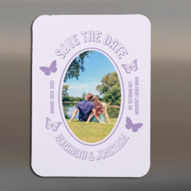 Ímã Borboletas Roxas Salvam a Data (Criador carregado)