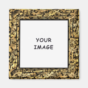 Imã Borda de Foto com Impressão Artística de Leopardo