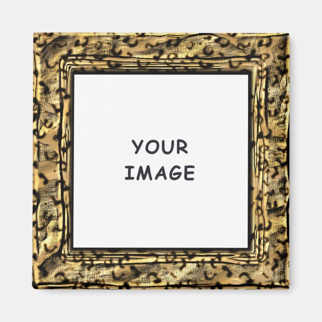 Imã Borda de Foto com Impressão Artística de Leopardo (Frente)