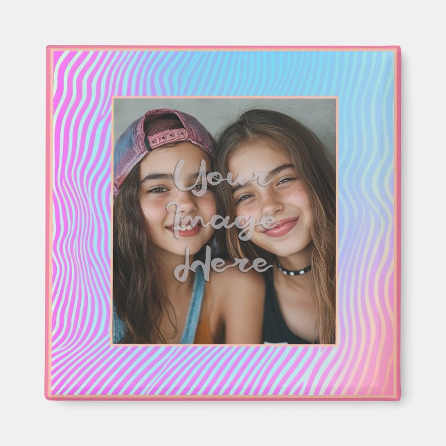 Imã Borda de Foto de Strike de Vaporwave em Pastel em  (Frente)