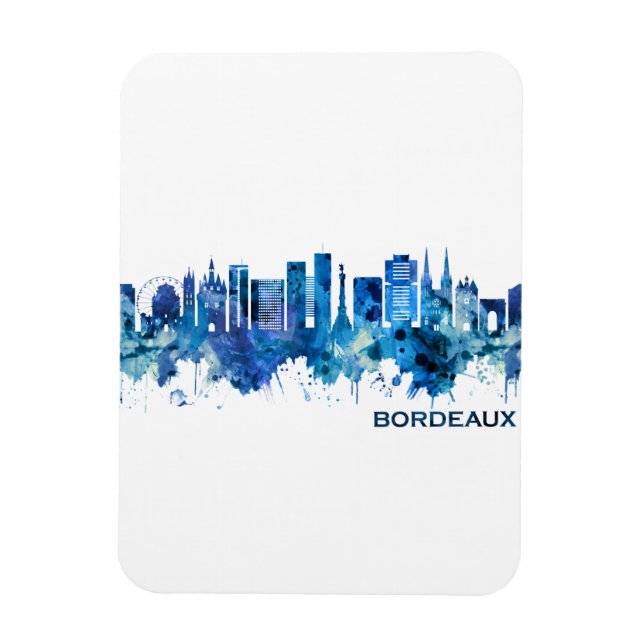 Ímã Bordeaux França Skyline Blue (Vertical)