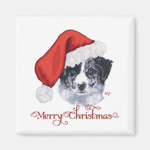 Imã Border Collie Christmas