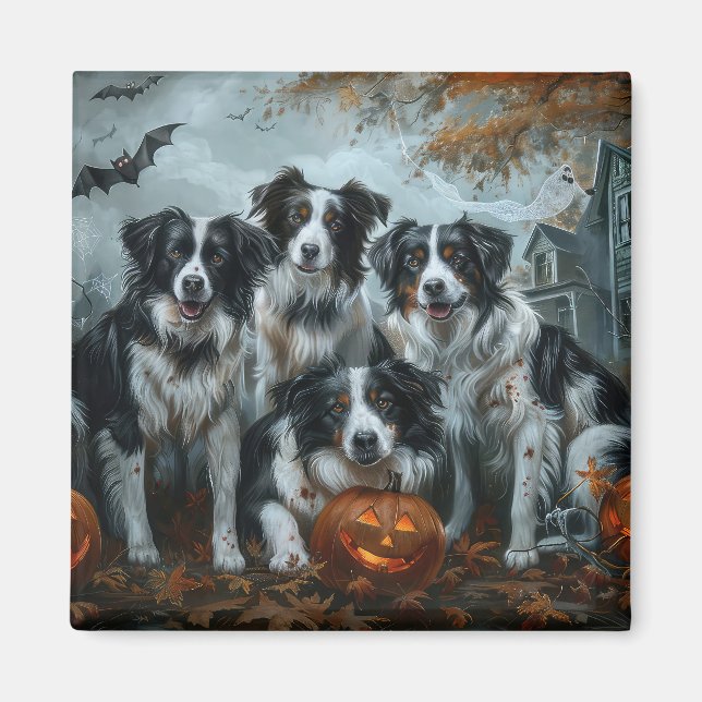 Imã Border Collie Halloween Night Doggy Delight (Frente)