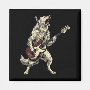 Imã Border Collie Rock Engraçado Tocando Violão Cão Re