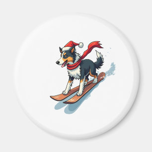 Imã Border Collie Snowboarder