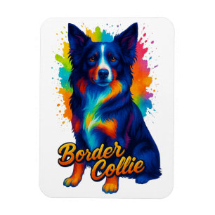 Ímã Border Collie Vibrante Pop Art