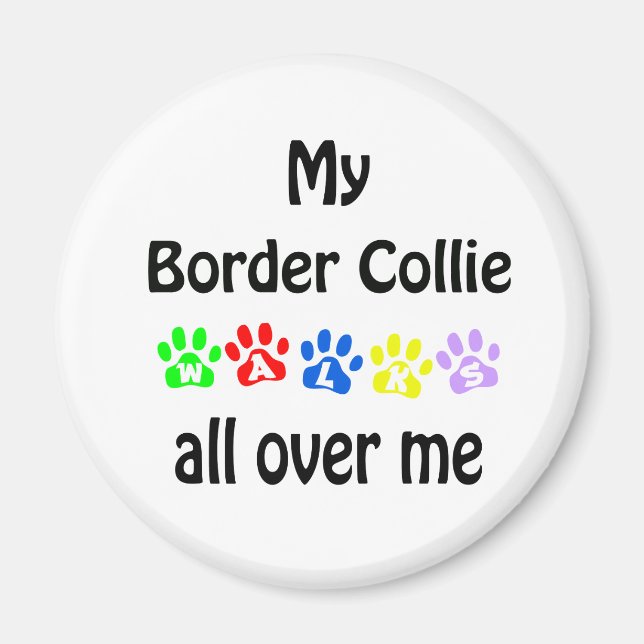 Imã Border Collie Walks Design (Frente)