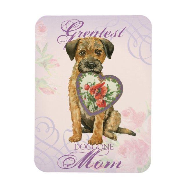 Ímã Border Terrier Heart Mãe (Vertical)