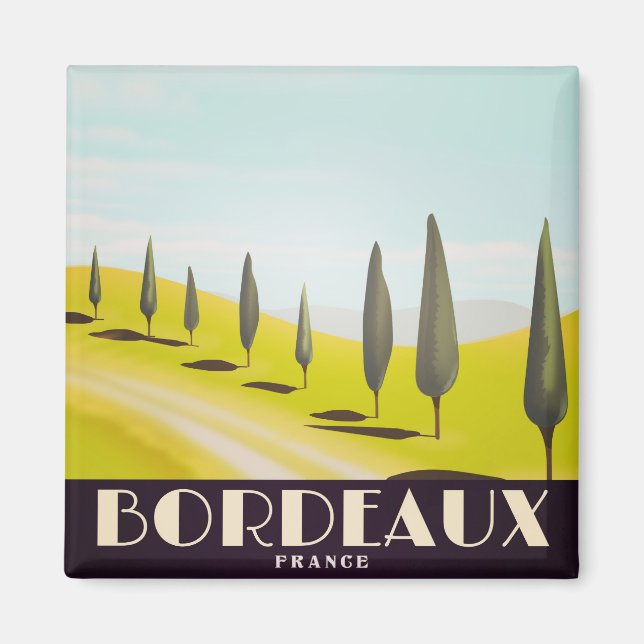Imã Bordéus, poster de viagens francês do estilo Vinta (Frente)