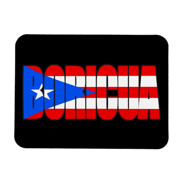 Ímã Boricua Puerto Rican Flag Typography (Horizontal)