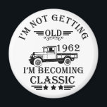 Imã born in 1962 vintage birthday mens gift<br><div class="desc">You can add some originality to your wardrobe collection with this vintage classic truck graphic design with awesome typography font lettering, is a great gift idea for men, women, husbands, wife girlfriend, and a boyfriend who will love this one-of-a-kind artwork. The best amazing and funny holiday present for your happy...</div>