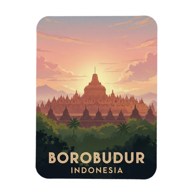 Ímã Borobudur Indonesia viagem do patrimônio mundial d (Vertical)