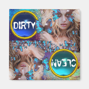 IMÃ BORRACHA AZUL COM ESPUMA VERDE DOURADA