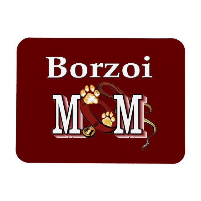 Ímã Borzoi Dog MOM (Horizontal)