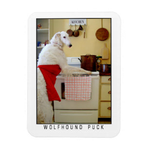 Ímã Borzoi Lebrel Russo "Lebrel Puck" Cão