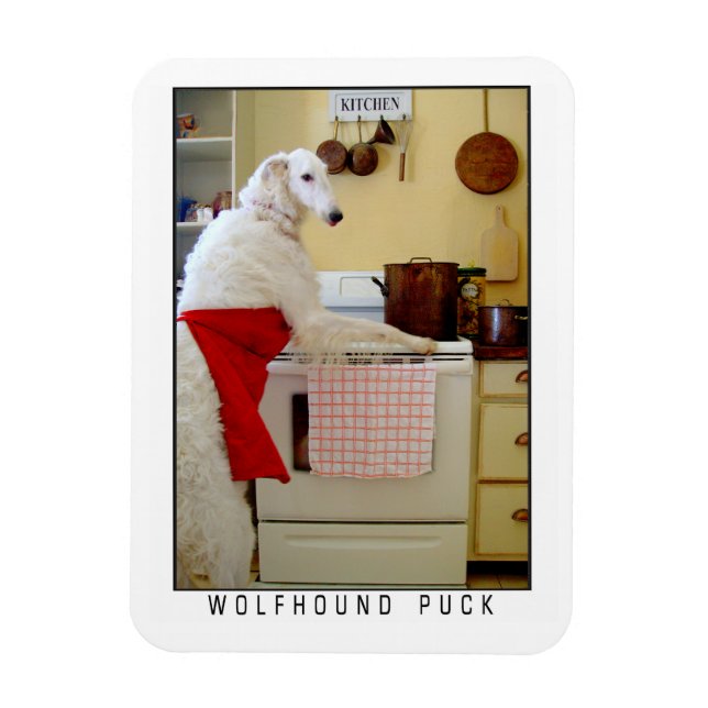 Ímã Borzoi Lebrel Russo "Lebrel Puck" Cão (Vertical)