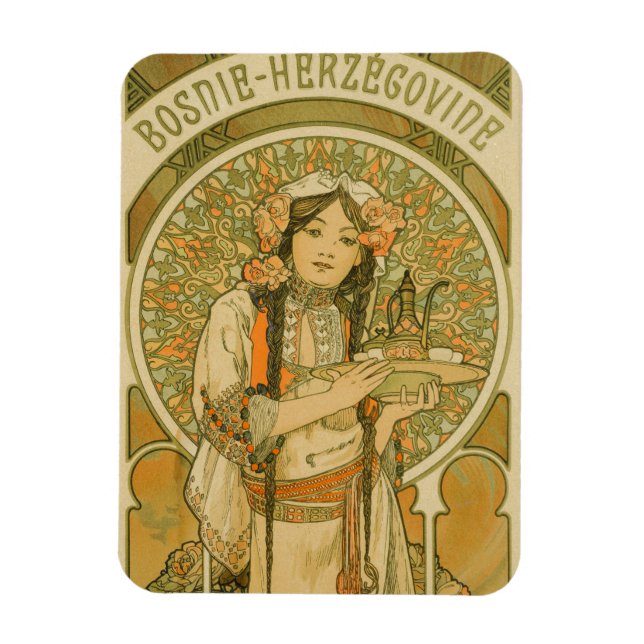 Ímã Bósnia e Herzegovina por Alphonse Mucha (1900) (Vertical)