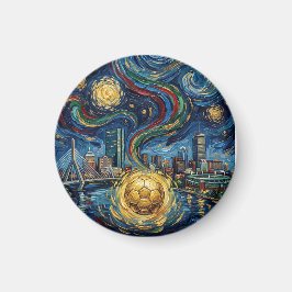 Imã Boston Football Art 2026 Skyline Stadium Design