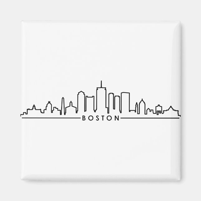 Imã BOSTON Massachusetts USA City Skyline Silhouette (Frente)