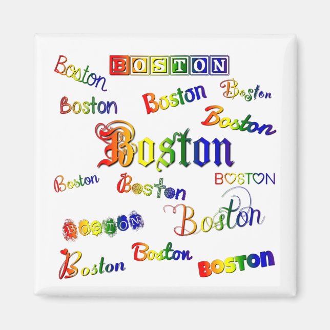 Imã Boston Rainbow Fonts (Frente)