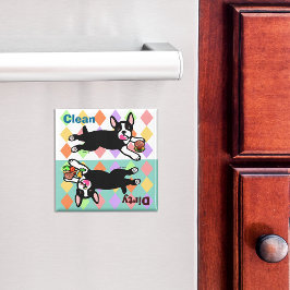 Imã Boston Terrier Cartoon Suja / Limpo
