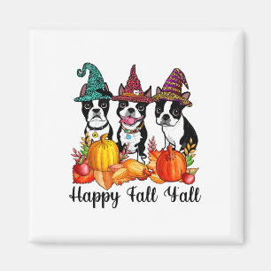 Imã Boston Terrier Dog Fall Ya'll Halloween Cost