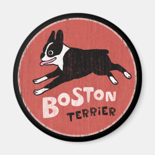 Imã Boston Terrier Estilo Retro Legal