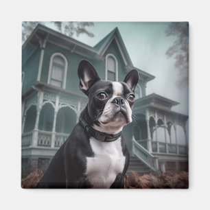 Imã Boston Terrier Halloween Scary